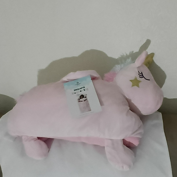 Girls Pink Unicorn Sleeping Bag Slumber Bag with Gold Horn - Picture 4 of 4